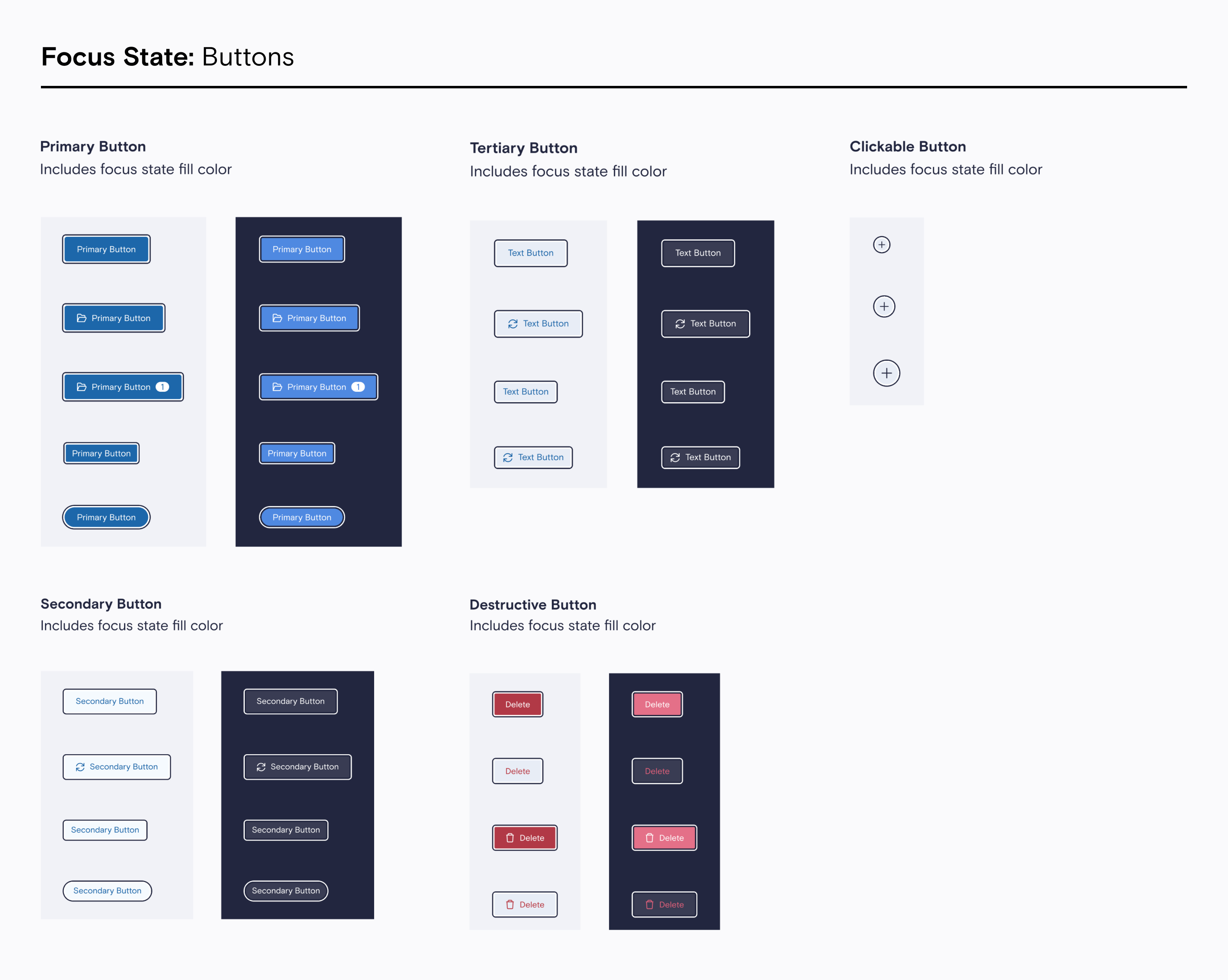 Focus states — button components